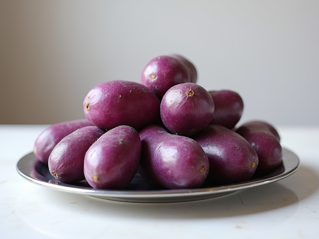 Fresh purple potatoes